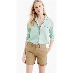 J.Crew Chino Women's Khakis Summer Shorts Embroidered Palm Trees Small Sz 2 $80